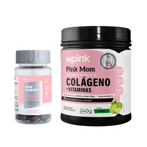 colágeno pink mom de limão - 240g + cabelos e unhas x - wp