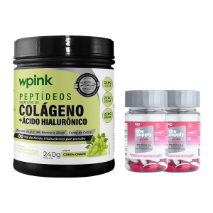 colágeno de uva verde - 240g + 2 ácidos hialurônicos - wp