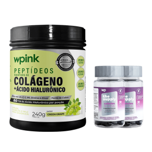 colágeno uva verde - 240g + 2 cabelos e unhas - wp