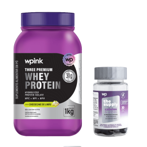 Three Premium Whey Protein Limão – 1 KG + Cabelos e Unhas - wp