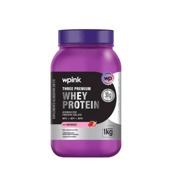 three premium whey protein morango 1KG - wp